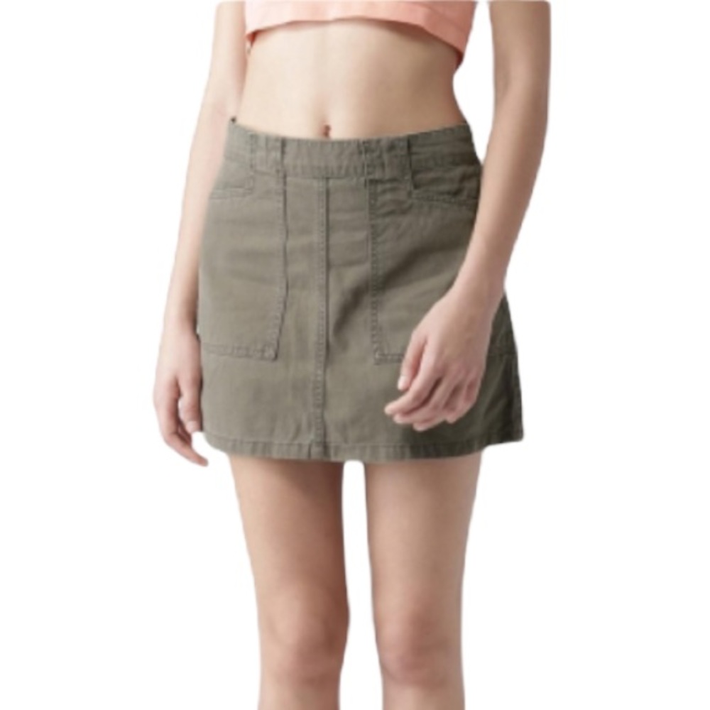 Forever 21 army green mini jean skirt size small